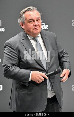 Directeur général des événements GL Olivier Ginon lors de la cérémonie de remise des prix de la Bocuse d ou finale 2023 devant le SIRHA à Lyon, France sur 23 janvier 2023. Photo de Julien Reynaud/APS-Medias/ABACAPRESS.COM Banque D'Images