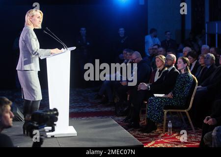 Non exclusif: KIEV, UKRAINE - 23 JANVIER 2023 - Ambassadeur extraordinaire et plénipotentiaire des États-Unis d'Amérique en Ukraine Bridget A. B. Banque D'Images