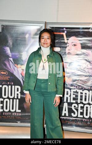 Leanna Chea, actrice lors de la première du film Retour à Séoul de Davy Chou à la Bibliothèque sur 23 janvier 2023 de MK2 à Paris, France. Photo de Tomas Stevens/ABACAPRESS.COM Banque D'Images