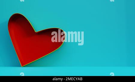 conception de concept 3d coeurs réaliste isolé pour la saint-valentin, toile de fond pour le mariage d'amour et anniversaire de mariage conception de concept pour les médias sociaux Banque D'Images