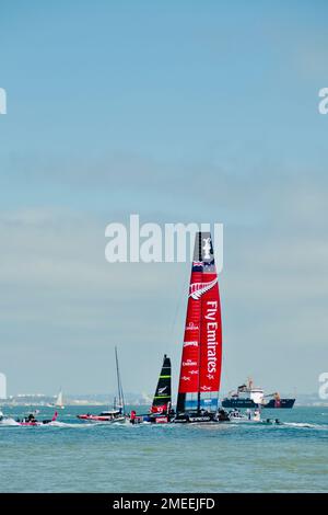 Team New Zealand dans la coupe de l'Amérique à san Francisco, 2013. Banque D'Images