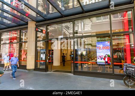 NAB, succursale de la National Australia Bank sur George Street dans le centre-ville de Sydney pour les activités bancaires, Nouvelle-Galles du Sud, Australie Banque D'Images