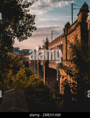 Un cliché vertical du pont de haut niveau entre Newcastle et Gateshead Banque D'Images