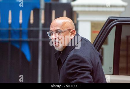 24 janvier 2023, Londres, Angleterre, Royaume-Uni: Le président du Parti conservateur NADHIM ZAHAWI arrive au quartier général de la campagne conservatrice à Westminster en raison des appels à la démission en raison de l'accord fiscal qu'il a passé avec la HMRC pendant son mandat de chancelier. (Credit image: © Tayfun Salci/ZUMA Press Wire) USAGE ÉDITORIAL SEULEMENT! Non destiné À un usage commercial ! Banque D'Images