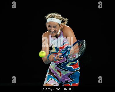 Melbourne, Australie. 24th janvier 2023. Melbourne Park 24/1/2023. Victoria AZARENKA (BLR) en action pendant les quarts de finale de l'Open d'Australie de 2023. Corleve/Alay Live News crédit: Corleve/Alay Live News Banque D'Images