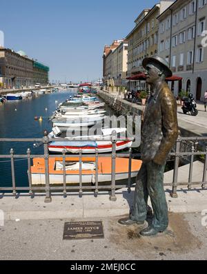 Une statue de James Joyce sur une rue à Trieste Banque D'Images