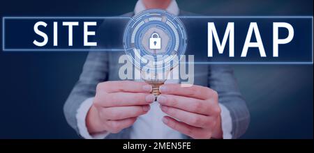 Affiche affichant le plan du site. Vitrine d'affaires conçue pour aider les utilisateurs et les moteurs de recherche à naviguer sur le site Banque D'Images