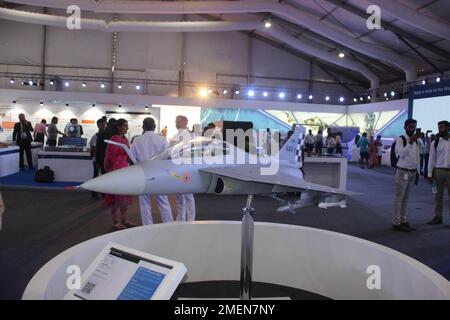 Bengaluru, Karnataka Inde- 20th février 2019. Naval Tejas Mk2 a été exposé à Aero India. Banque D'Images