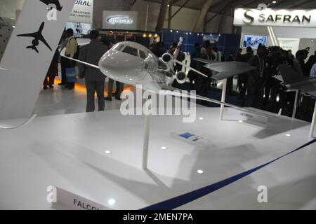 Bengaluru, Karnataka Inde- 20th février 2019. Falcon Aircraft a été exposé à Aero India. Banque D'Images