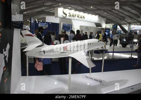 Bengaluru, Karnataka Inde- 20th février 2019. Falcon Aircraft a été exposé à Aero India. Banque D'Images