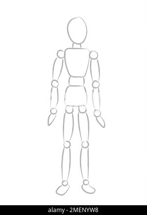 Étape 4 comment dessiner une personne en proportion Banque D'Images