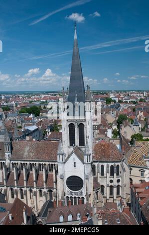 France, Bourgogne, Côte d'Or, Dijon, Cathédrale Saint-Benigne de Dijon, extérieur, flèche Banque D'Images