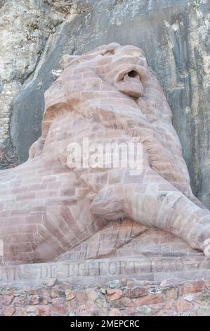 France, Franche-Comté, Belfort, le Lion de Belfort, sculpture de Frédéric Bartholdi Banque D'Images