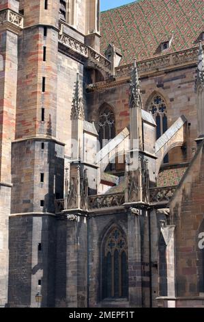 France, Alsace, Colmar, église Saint-Martin (Eglise Saint-Martin), extérieur Banque D'Images