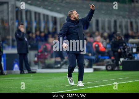 Milan, Italie. 23rd, janvier 2023. L'entraîneur-chef Paolo Zanetti d'Empoli a vu dans la série Un match entre Inter et Empoli à Giuseppe Meazza à Milan. (Crédit photo: Gonzales photo - Tommaso Fimiano). Banque D'Images