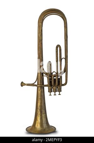 Saxhorn baryton en BB avec 3 Berlins (valves à piston de Berlin), fabriqué par Adolphe Sax, Paris, France, 1867 Banque D'Images