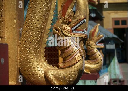 Myanmar, Birmanie occidentale, Bagan, Mont Popa, détail Banque D'Images