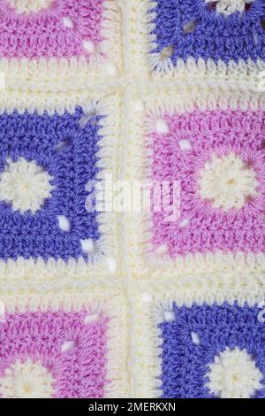 Patchwork au crochet plaid, close-up Banque D'Images