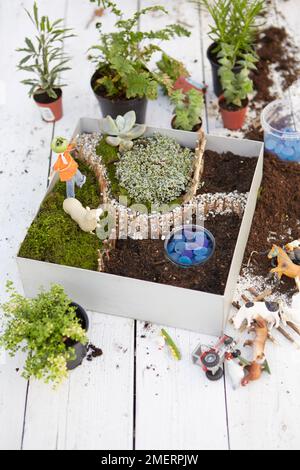 Mini-jardin de ferme pour enfants Banque D'Images