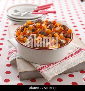 Pâtes et boulettes de viande Banque D'Images