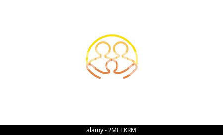Creative Three People Lines Abstract Circle logo Vector Design symbole icône Illustration Illustration de Vecteur