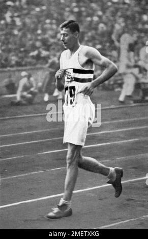 Harold Whitlock (Grande-Bretagne), champion olympique de marche, médaille d'or Banque D'Images