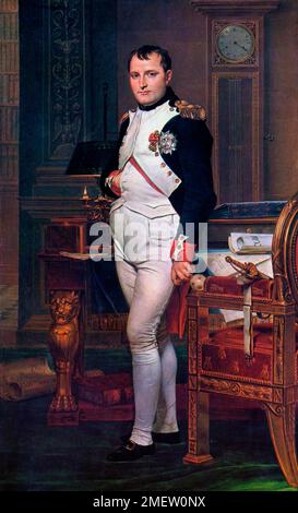 Portrait de Napoléon dans son étude, peinture de Jacques-Louis David à partir de 1812 Banque D'Images