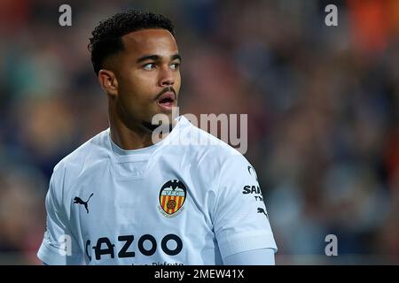 Justin Kluivert de Valence pendant le match de la Liga entre Valencia CF et UD Almeria joué au stade Mestalla sur 23 janvier 2023 à Valence, Espagne. (Photo de PRESSIN) Banque D'Images