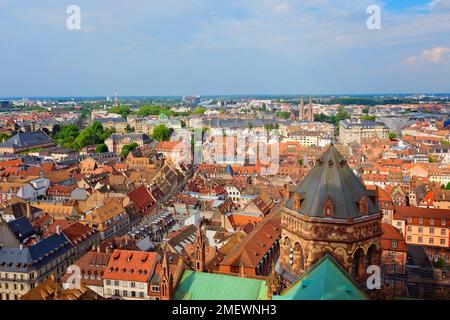 Vue panoramique sur Strasbourg, Alsace, France Banque D'Images