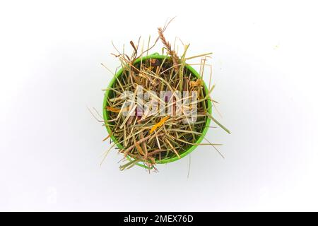 Composter DIY - Pot de débris - foin Banque D'Images