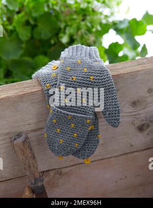 Gants en crochet sans doigts Banque D'Images