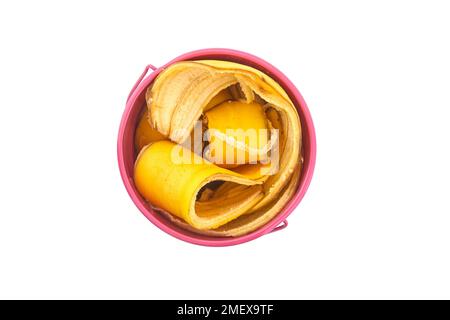 Compost DIY - Pot de tête de craps - peaux de Banana Banque D'Images
