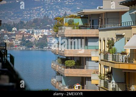 Propriété sur les rives du lac Léman à Montreux - Suisse. Banque D'Images