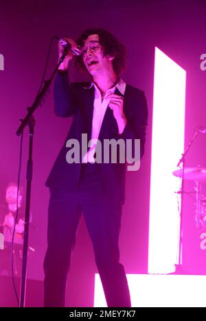 Le 1975 en concert du Barclays Center de New York Banque D'Images