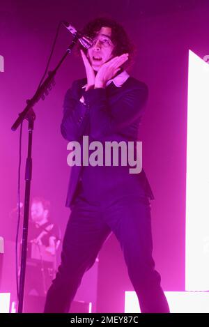 Le 1975 en concert du Barclays Center de New York Banque D'Images