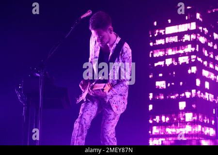 Le 1975 en concert du Barclays Center de New York Banque D'Images