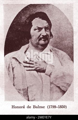 Vieux portrait de l'écrivain français Honoré de Balzac Banque D'Images