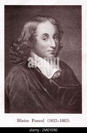 Vieux portrait de l'écrivain français Blaise Pascal Banque D'Images