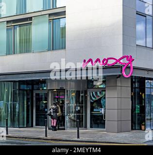 L'hôtel Moxy. Un hôtel 4 étoiles à Sackville place, Dublin, Irlande. Situé en plein centre-ville, près de toutes les commodités, Un hôtel Marriot. Banque D'Images