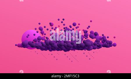 Cloud. Blobs liquides flottants. Bannière abstraite avec formes fluides. 3D illustration vectorielle pour la publicité, le marketing ou la présentation. Illustration de Vecteur