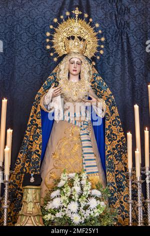 Image de notre Dame de la solitude (Nuestra Señora de la Soledad) à l'intérieur de l'Ermitage de la Soledad Banque D'Images