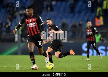 Roma, Italie. 24th janvier 2023. Olivier Giroud de l'AC Milan pendant la série Un match de football entre le SS Lazio et l'AC Milan au stade Olimpico à Rome (Italie), 24 janvier 2023. Photo Antonietta Baldassarre/Insidefoto crédit: Insidefoto di andrea staccioli/Alamy Live News Banque D'Images