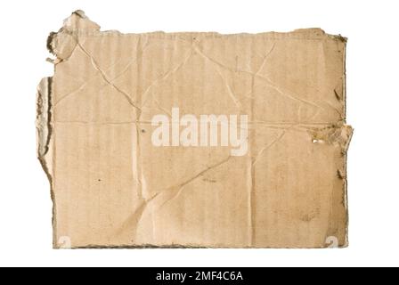 Un vieux carton sur blanc Banque D'Images