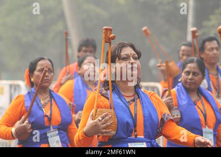 Kolkata, Bengale occidental, Inde. 24th janvier 2023. Rappel complet de la parade de robe pour la République jour 2023 à Kolkata. (Credit image: © Snehasish Bodhak/Pacific Press via ZUMA Press Wire) USAGE ÉDITORIAL SEULEMENT! Non destiné À un usage commercial ! Banque D'Images