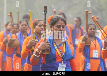 Kolkata, Bengale occidental, Inde. 24th janvier 2023. Rappel complet de la parade de robe pour la République jour 2023 à Kolkata. (Credit image: © Snehasish Bodhak/Pacific Press via ZUMA Press Wire) USAGE ÉDITORIAL SEULEMENT! Non destiné À un usage commercial ! Banque D'Images