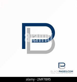 Police unique lettre ou mot PB ou BP dans Flip connecté image graphique icône logo design abstrait concept vecteur stock associé à initial ou monogramme Illustration de Vecteur
