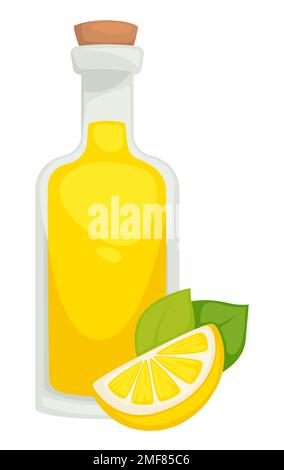 Limonade en bouteille boisson au citron boisson naturelle maison Illustration de Vecteur