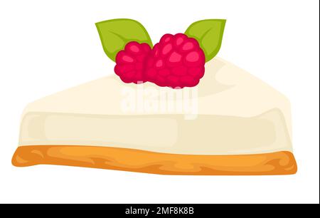 Cheesecake avec biscuit et baie de framboise sur le dessus Illustration de Vecteur