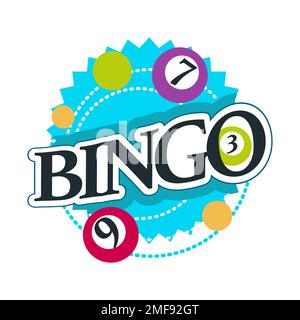 Bingo isolated icon with lettering casino gambling club Illustration de Vecteur