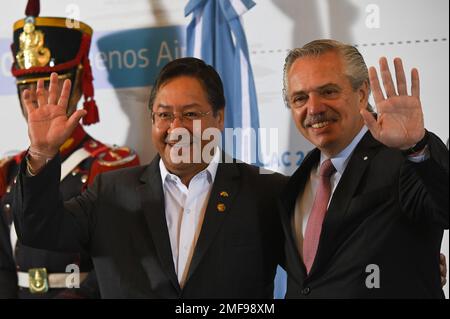 Buenos Aires, Argentine. 24th janvier 2023. Le Président Luiz Inacio Lula da Silva a participé ce mardi (24) au Sommet de la Communauté des États d'Amérique latine et des Caraïbes (CELAC) de 7th, à Buenos Aires, en Argentine. Crédit: Mario de Fina/FotoArena/Alay Live News Banque D'Images